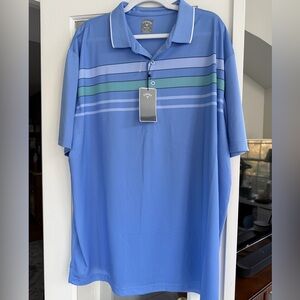 Callaway Men's Polo Shirt in Blue with Green Stripes